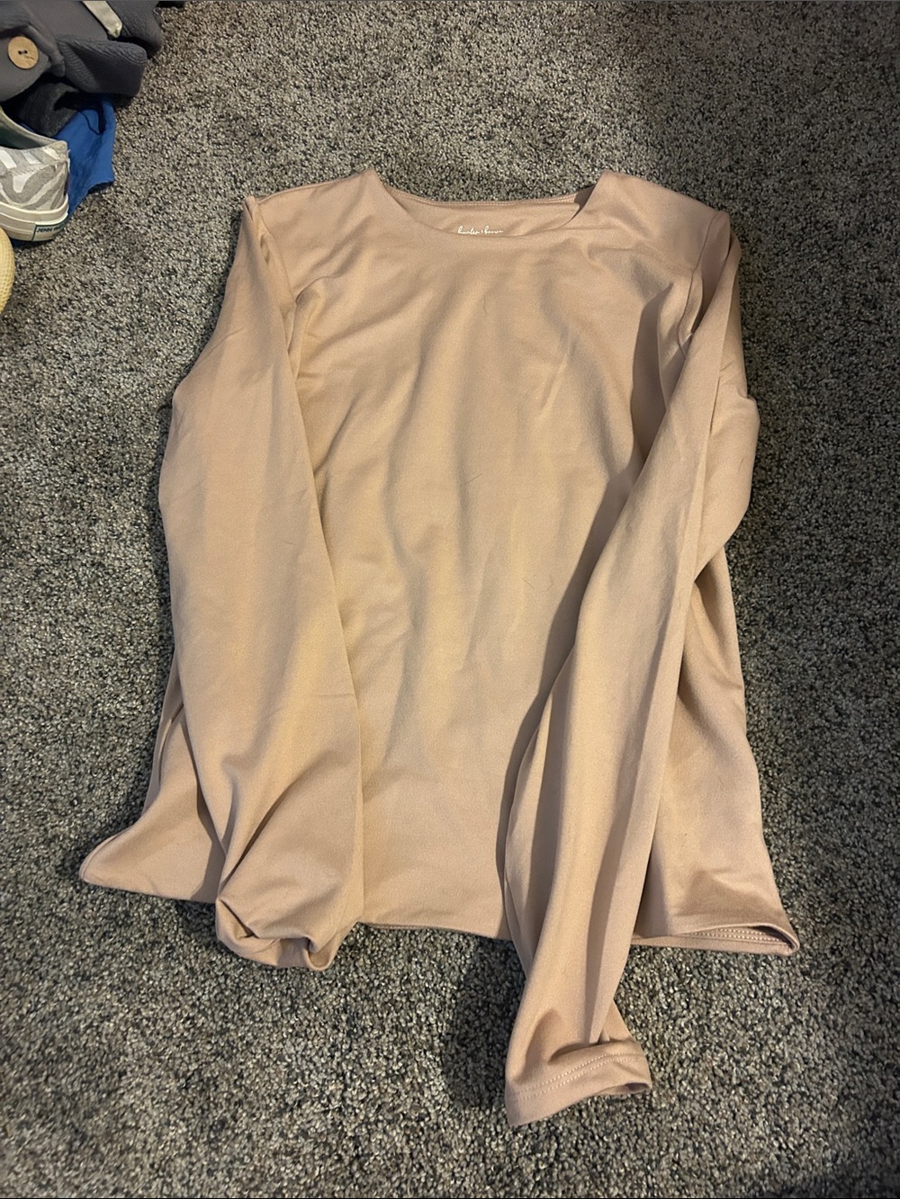 Lightweight Blush Long-Sleeve Crewneck Top
